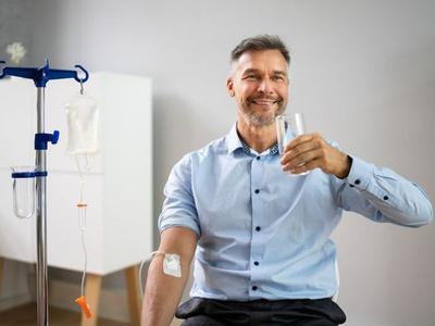 A patient during an intravenous infusion