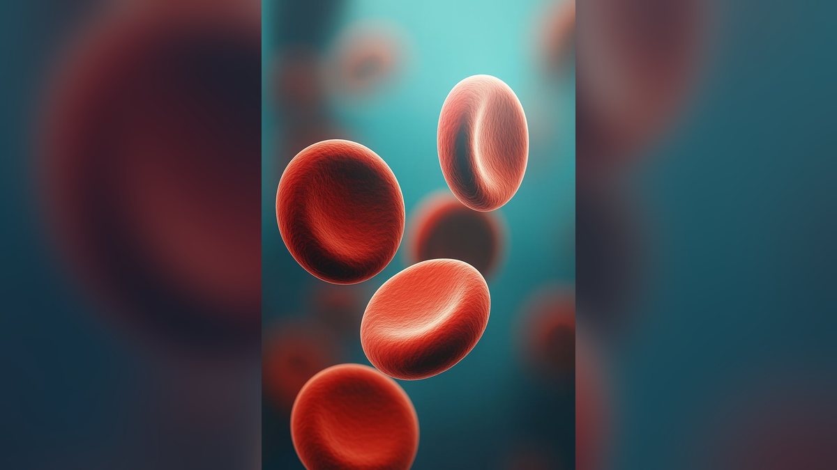 Red blood cells magnified
